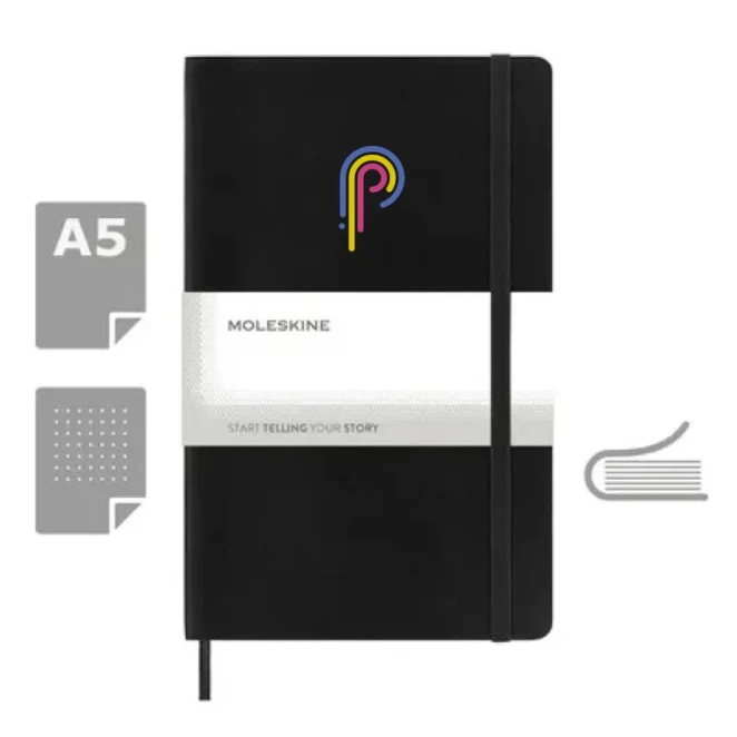 MOLESKINE Notatnik ok. A5 kropkowane strony z logo Zdjęcie