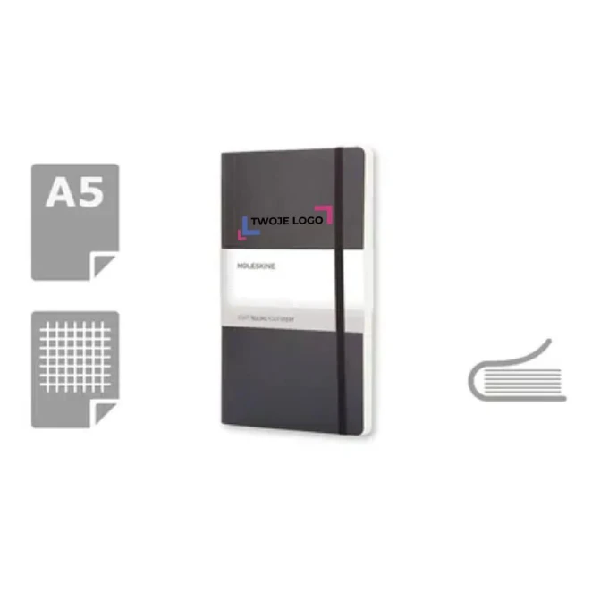 MOLESKINE Notatnik ok. A5 strony w kratkę z logo Zdjęcie