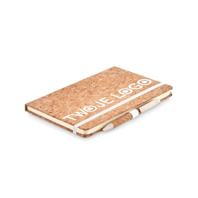 Notatnik korkowy A5 i długopis SUBER SET z logo Zdjęcie