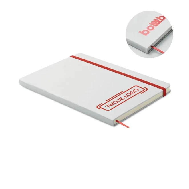 Kolorowy notatnik A5 ROUTE WHITE z logo Zdjęcie