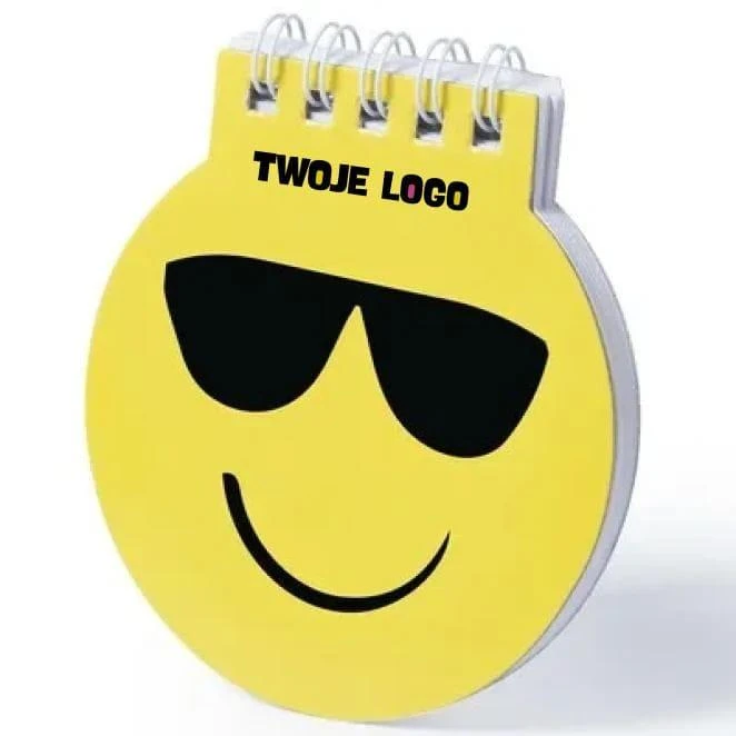 Notatnik "uśmiechnięta buzia" 40 pustych kartek z naniesieniem logo Zdjęcie