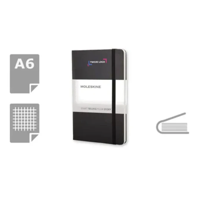 MOLESKINE Notatnik ok. A6 w kratkę do drukowania logo Zdjęcie