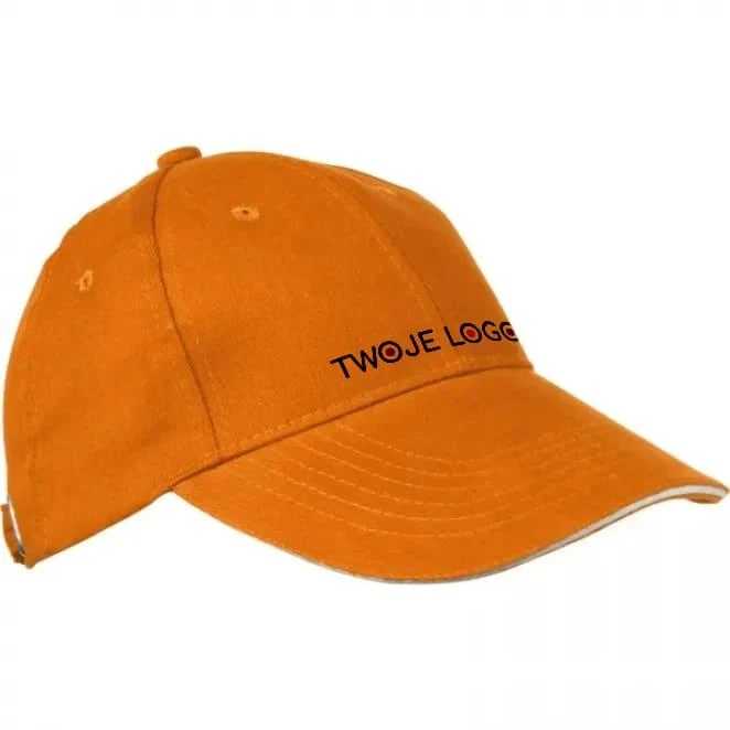 Czapka z daszkiem bawełniana 6 paneli z naniesieniem logo Zdjęcie