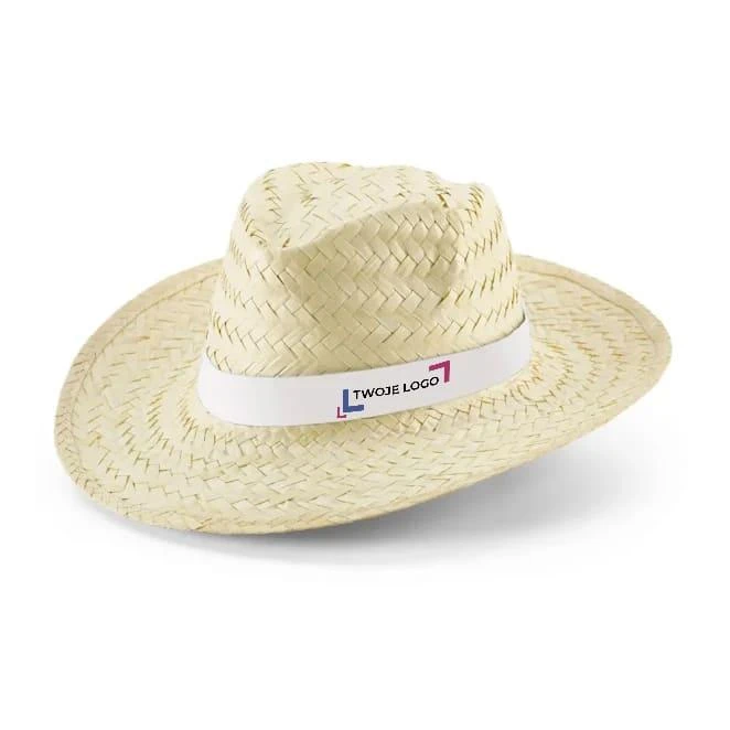 EDWARD RIB. Natural straw hat with sublimated ribbon z logo Zdjęcie