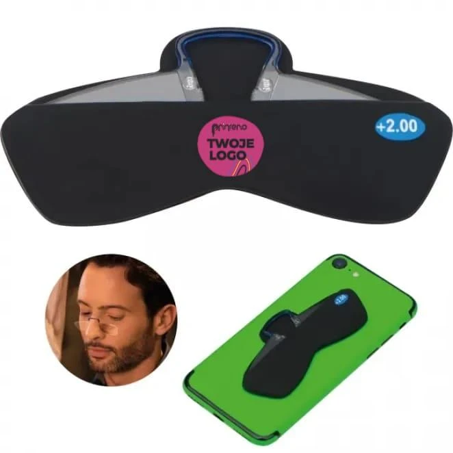 Okulary +2.00 z etui do smartfona z naniesieniem logo Zdjęcie
