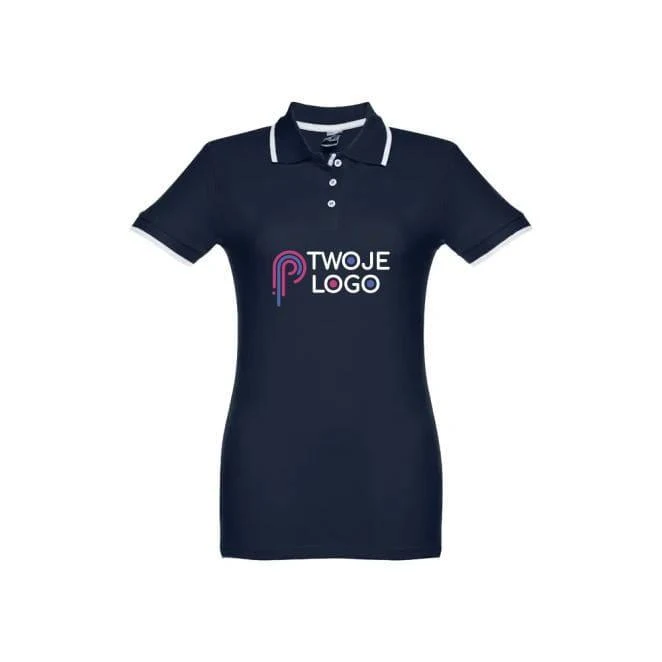THC ROME WOMEN. Damski slim fit polo t-shirt do naniesienia logo Zdjęcie