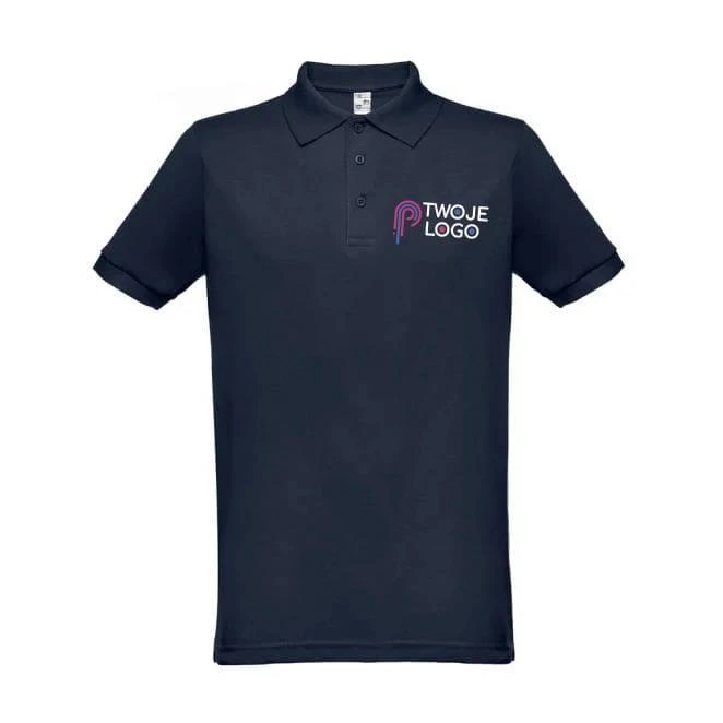 THC BERLIN. Męska koszulka polo z krótkim rękawem z logo Zdjęcie