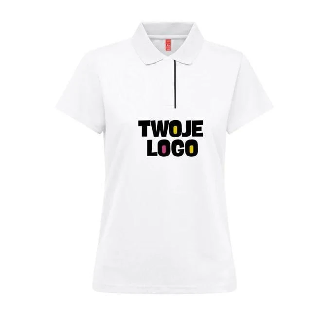 THC DYNAMIC WOMEN WH. Techniczna koszulka polo dla kobiet z nadrukiem logo Zdjęcie