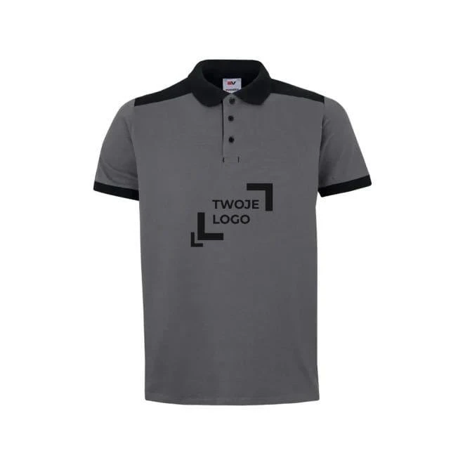 VL VELES. Dwukolorowa koszulka polo piqué (180 g/m²), krótki rękaw, bawełna (60%) i poliester (40%) z nadrukiem na zamówienie Zdjęcie