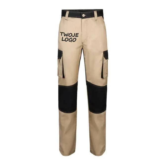 VL NJORD. Dwukolorowe spodnie diagonalne z wieloma kieszeniami (200 g/m²), z bawełny (35%) i poliestru (65%) do nałożenia logo Zdjęcie