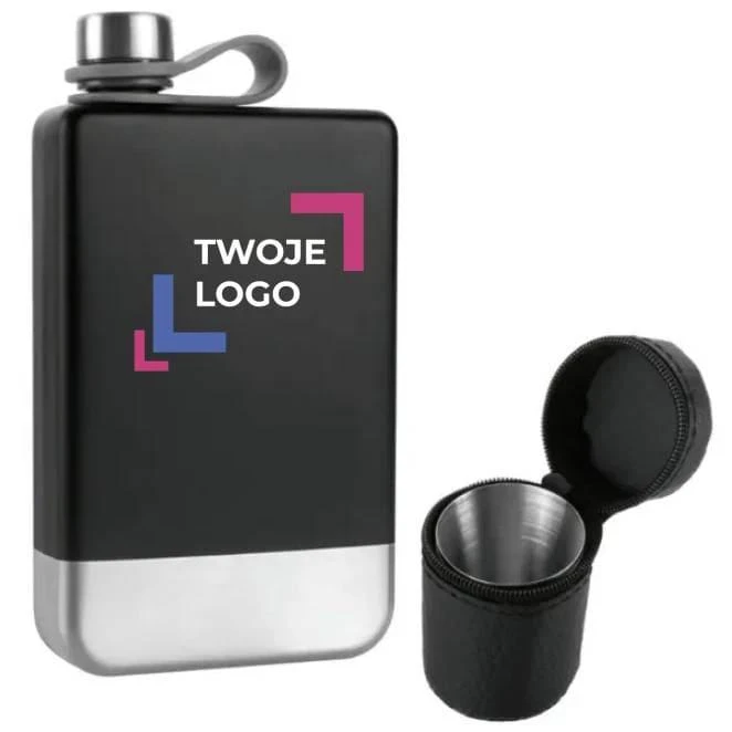 Zestaw piersiówka, kieliszki i lejek TAHAT Schwarzwolf do naniesienia logo Zdjęcie