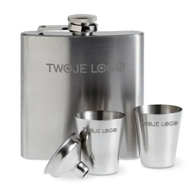Piersiówka. SLIMMY FLASK SET do nałożenia logo Zdjęcie