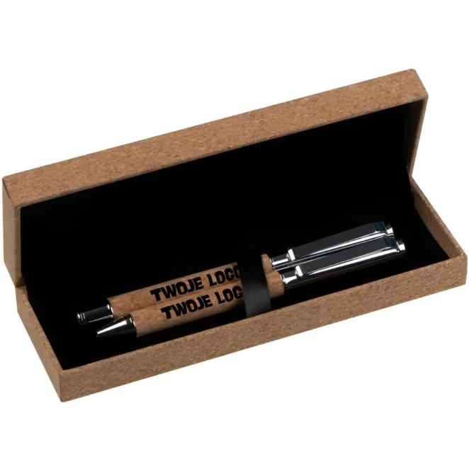 Zestaw piśmienny długopis i pióro kulkowe z logo Zdjęcie