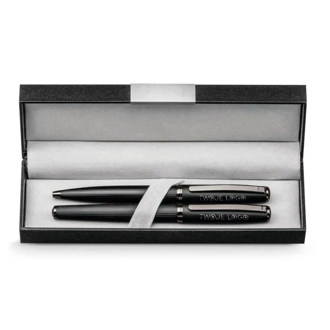 IMPERIO. Metalowy długopis i pióro kulkowe z mechanizmem obrotowym do nałożenia logo Zdjęcie