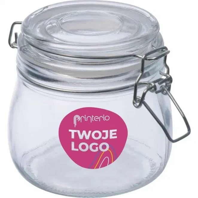Słoik szklany 400 ml z logo firmy Zdjęcie