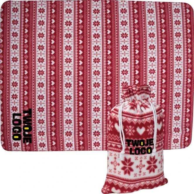 Koc ze świątecznym wzorem DEBRECEN do nałożenia logo Zdjęcie