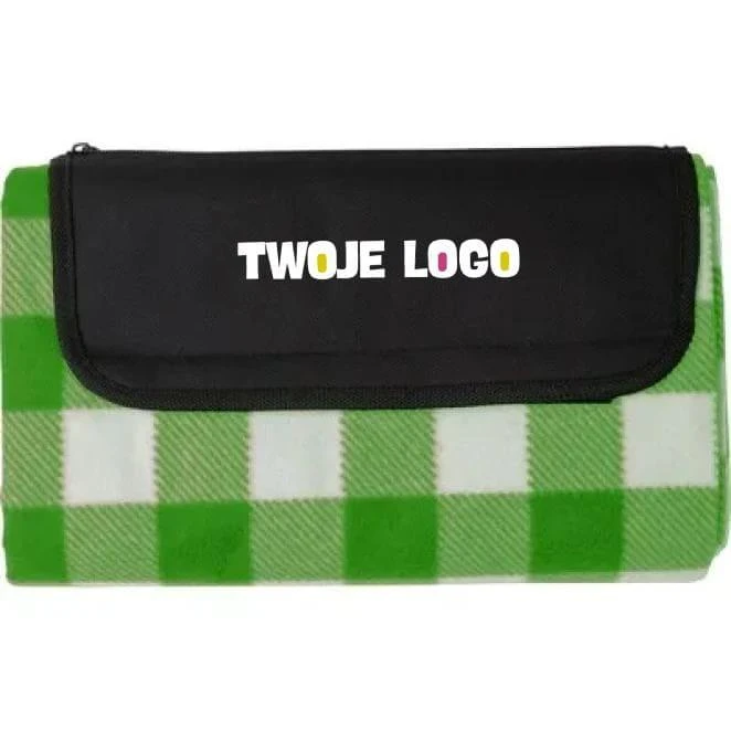 Koc piknikowy RPET z logo firmy Zdjęcie