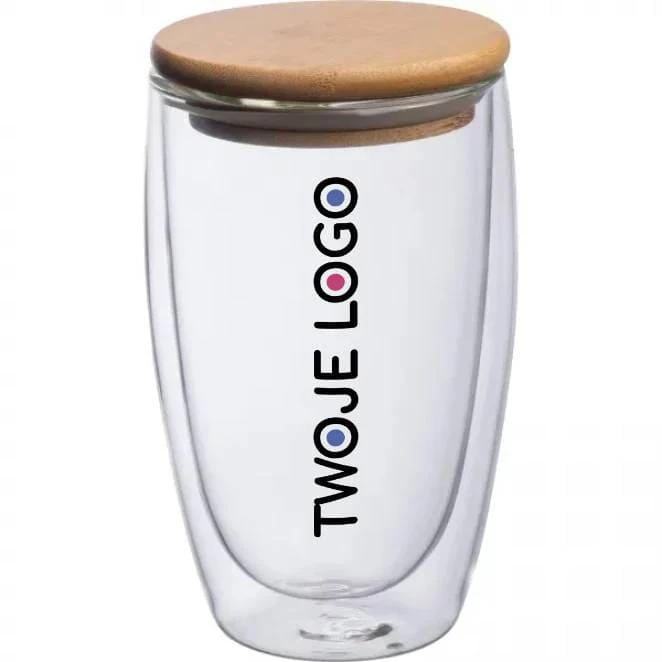 Szklanka z pokrywką 500 ml z logo Zdjęcie