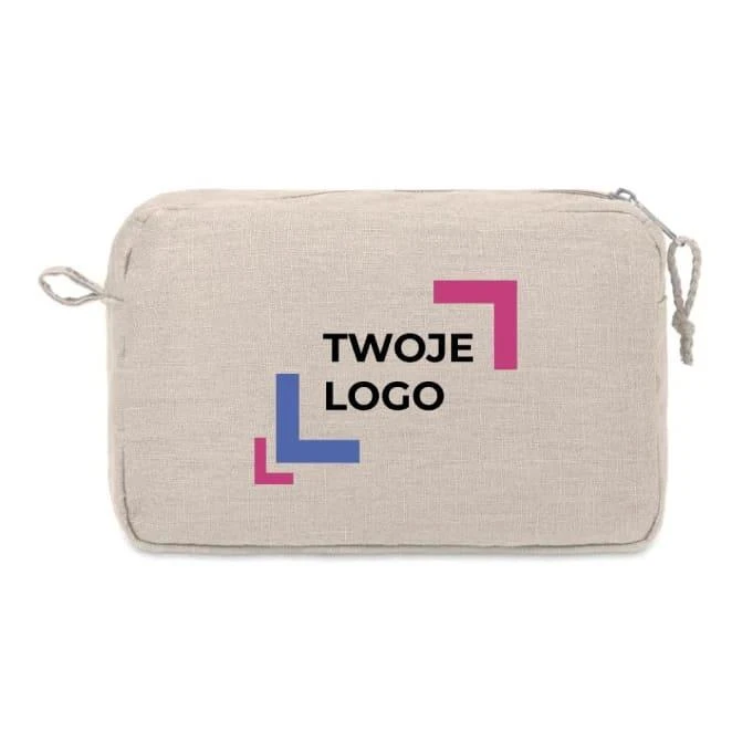 Kosmetyczka z konopi NAIMA COSMETIC z logo firmy Zdjęcie
