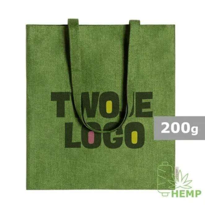 Torba konopna na zakupy z logo firmy Zdjęcie