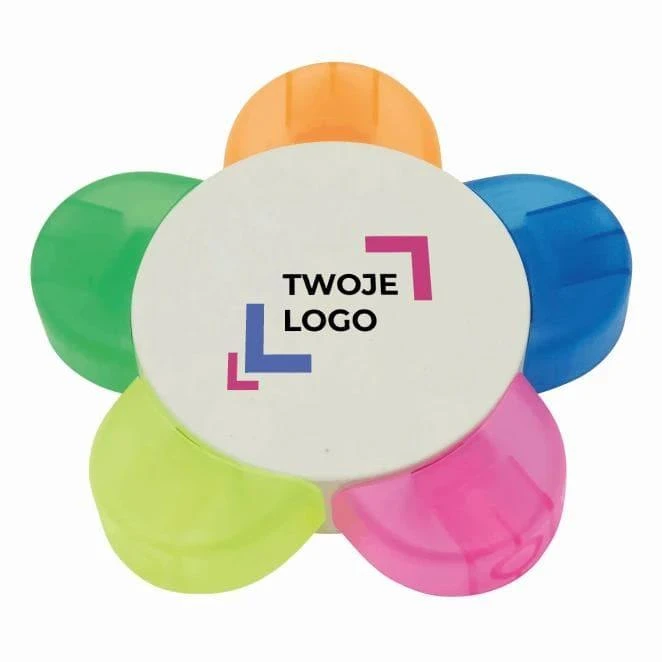 Zakreślacz w kształcie kwiatka FLOWER z nadrukiem logo Zdjęcie