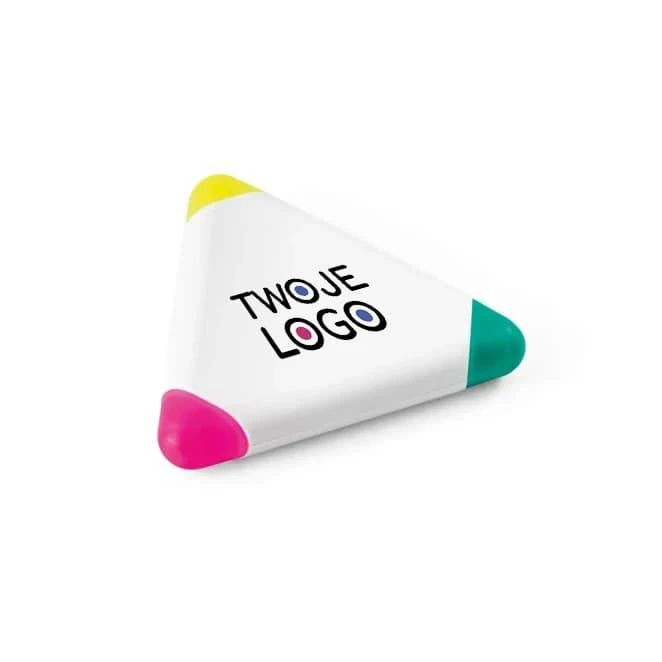 TRIAN. Zakreślacz z polipropylenu w kształcie trójkąta, 3 kolory do nałożenia logo Zdjęcie