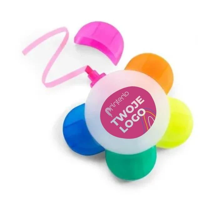 Zakreślacz "kwiat" z logo firmy Zdjęcie