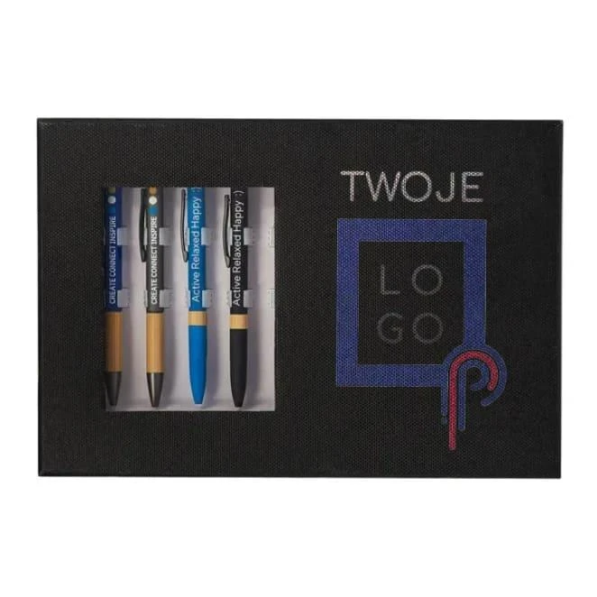 Pudełko do prezentacji długopisów Haga z logo Zdjęcie