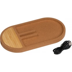 Organizer na biurko z ładowarką indukcyjną LANCASTER z nadrukiem logo