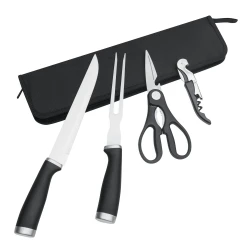 Zestaw do krojenia ze stali nierdzewnej ROASTY z logo firmy