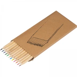 Kredki drewniane 12 kolorów z naniesieniem logo