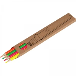 Kredki drewniane 4 kolory neonowe do nałożenia logo