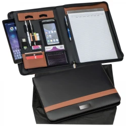 Folder A4 z notatnikiem w linie z naniesieniem logo