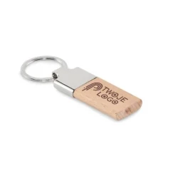 Brelok z drewna kauczukowego LLAVING do drukowania logo