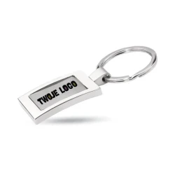 Prostokątny brelok, stop cynku HARROBS do naniesienia logo