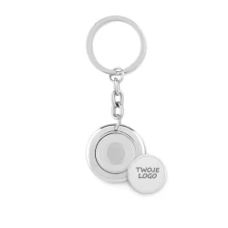 Brelok z żetonem FLAT RING z nadrukiem na zamówienie