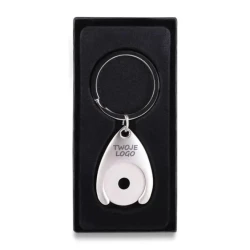 Metalowy brelok z żetonem Disc do drukowania logo