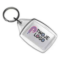 Brelok do kluczy z miejscem na karteczkę z logo z nadrukiem na zamówienie