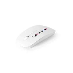 BLACKWELL. Mysz bezprzewodowa zasilana bateryjnie w ABS pochodzącego z recyklingu (100% rABS) z logo firmy