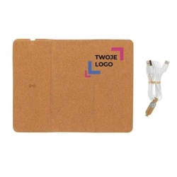 Korkowa podkładka pod mysz, ładowarka bezprzewodowa 10W do nałożenia logo
