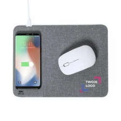 Podkładka pod mysz RPET, ładowarka bezprzewodowa 10W z logo firmy
