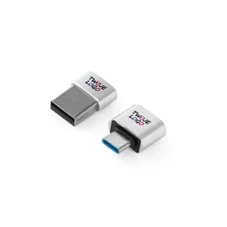 MINSKY. Zestaw 2 aluminiowych adapterów USB-A / USB-C do nałożenia logo