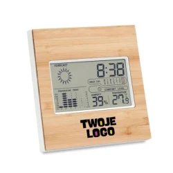 Stacja pogodowa z bambusem TURKU z nadrukiem na zamówienie