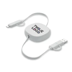 Zwijany kabel ładujący o mocy 6 LINEA z nadrukiem na zamówienie