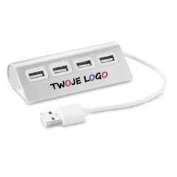 Hub USB ALUHUB z nadrukiem na zamówienie