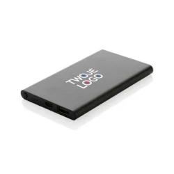 Power bank 4000 mAh z aluminium z recyklingu z logo
