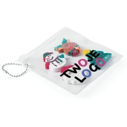 Zestaw gumek do mazania, 4 świąteczne wzory z nadrukiem na zamówienie