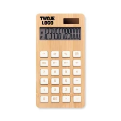 12-cyfrowy kalkulator, bambus CALCUBIM z nadrukiem na zamówienie