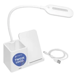 Lampa biurkowa ze stacją ładującą LIGHT & CHARGE do nałożenia logo