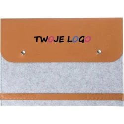 Etui na laptopa 14" z filcu RPET, teczka na dokumenty do drukowania logo